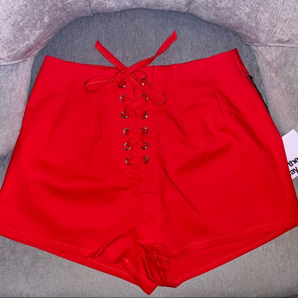 NWT by the way. CHIARA LACE UP TIE FRONT SHORT - Picture 2 of 7